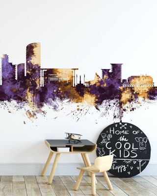 Darwin Australia Skyline Purple & Gold Cityscape Wallpaper