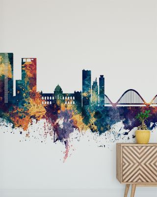 Dhaka Bangladesh Skyline Blue & Bronze Cityscape Wallpaper