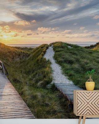Scenic Double Boardwalk Wallpaper