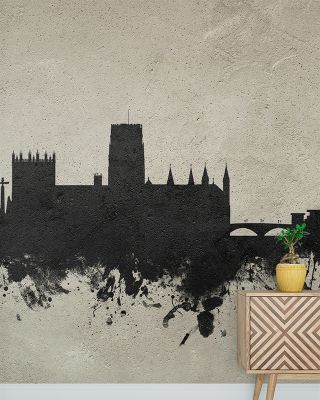 Modern Durham England Skyline Concrete Urban Wallpaper