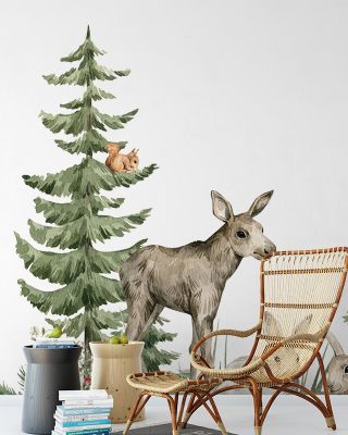 Whimsical Fir Forest Pals Wallpaper
