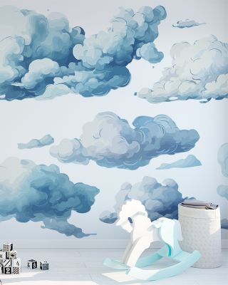 Artistic Floating Clouds Sketch Wallpaper