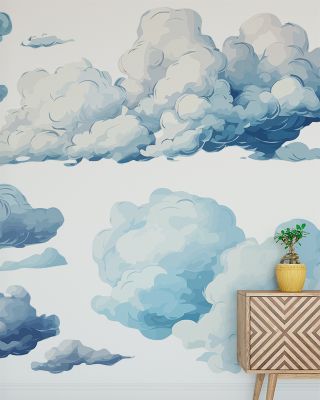 Artistic Floating Clouds Sketch Wallpaper