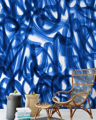 Abstract Floating Scribbles Artistic Wallpaper