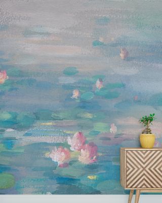 Serene Floating Waterlilies Scenic Wallpaper