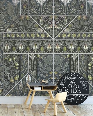 Serene Floral Mood Green Wallpaper
