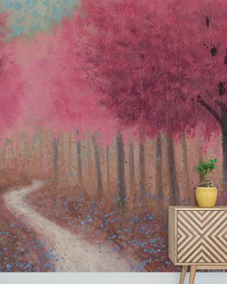 Forest Pathway Spring Scenic Wallpaper