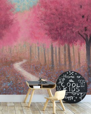 Forest Pathway Spring Scenic Wallpaper