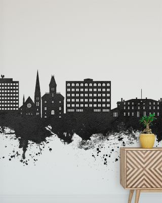 Fredericton Canada Skyline Black & White Wallpaper