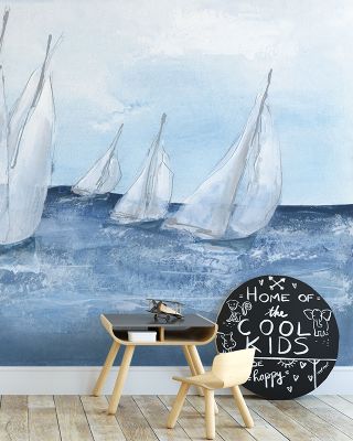 Group Sail Waves Nautical Wallpaper