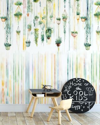 Hanging Watercolor Gardens Colorful Wallpaper