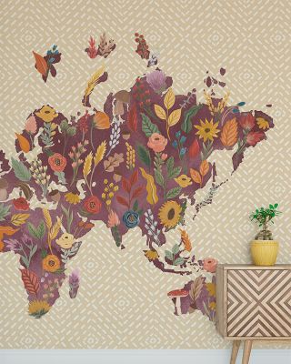 Harvest Garden World Botanical Wallpaper