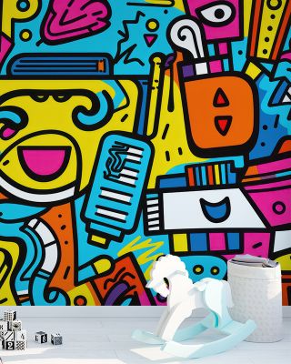 Hello Robots Kids' Wallpaper