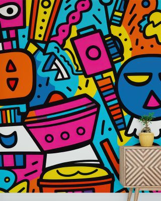 Hello Robots Kids' Wallpaper
