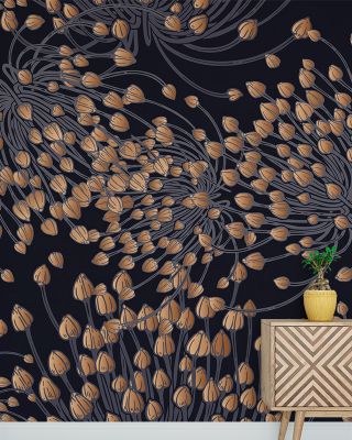 Herbs in Love Botanical Wallpaper