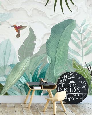 Hummingbird Unfinished Floral Wallpaper