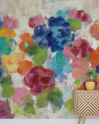 Hydrangea Bouquet I on Canvas Floral Wallpaper