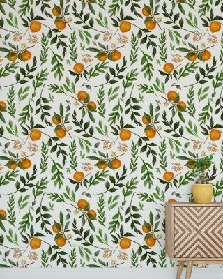 I See Oranges Botanical Wallpaper