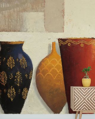 Jeweled Vases Abstract Wallpaper