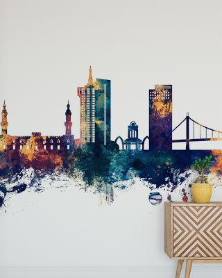 Khartoum Sudan Skyline Blue & Bronze Wallpaper