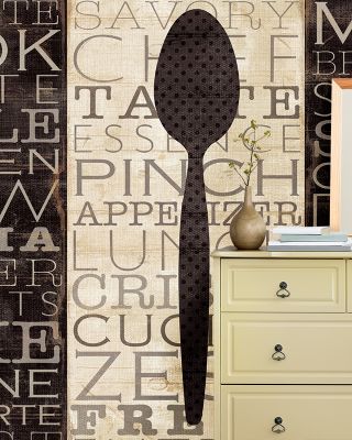 Kitchen Words Trio Typography Wallpaper