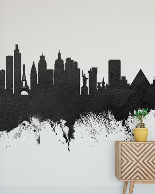 Las Vegas Nevada Skyline Black & White Wallpaper