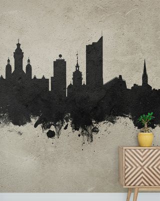 Leipzig Germany Skyline Concrete Wallpaper