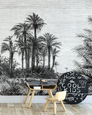 Les Palmiers Botanical Wallpaper