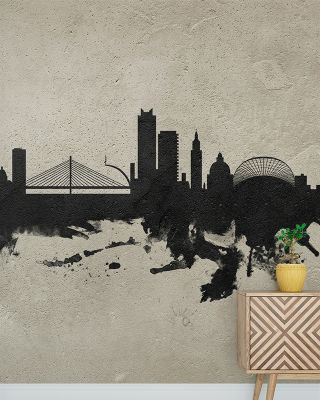 Liege Belgium Skyline Concrete Wallpaper