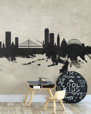 Liege Belgium Skyline Concrete Wallpaper
