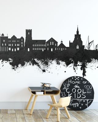 Maldon England Skyline Black & White Wallpaper