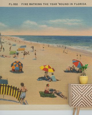 Miami Beach Postcard II - Screenprint Wallpaper