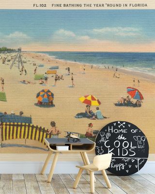 Miami Beach Postcard II - Screenprint Wallpaper