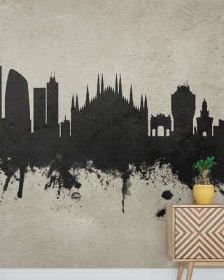 Milan Italy Skyline Concrete Wallpaper