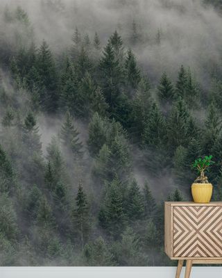 Misty Hill Side Scenic Wallpaper