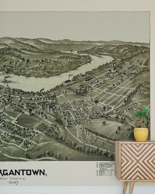 Morgantown 1897 Vintage Wallpaper