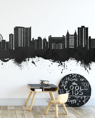 Myrtle Beach South Carolina Skyline Black & White Wallpaper