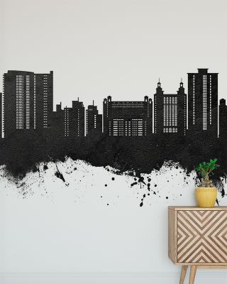Myrtle Beach South Carolina Skyline Black & White Wallpaper