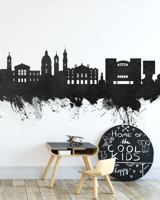 Nice France Skyline Black & White Wallpaper