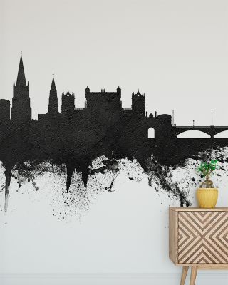 Nottingham England Skyline Black & White Wallpaper