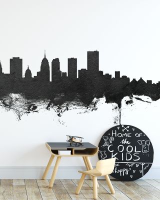 Oklahoma City Skyline Black & White Wallpaper