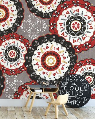 Otomi Farm XV Folk Art Wallpaper