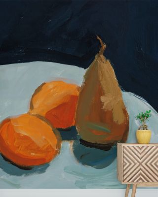 Pear and Orange Nature Wallpaper
