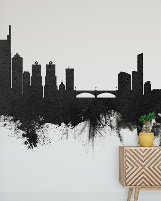 Philadelphia Skyline Black & White Wallpaper