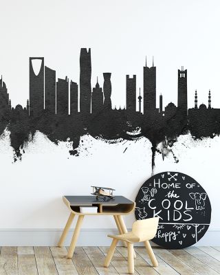 Riyadh Saudi Arabia Skyline Black & White Wallpaper