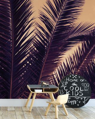 Shy Palm Leaves Botanical Wallpaper