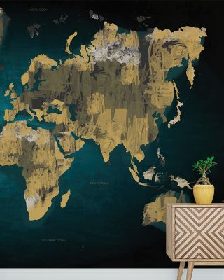 Sketch World Map Vintage Wallpaper