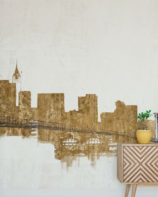 Skyline Crossing Gold Abstract Wallpaper