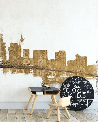 Skyline Crossing Gold Abstract Wallpaper