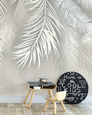Snow Palms Botanical Wallpaper